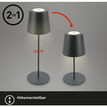 BRILONER kabellose LED-Tischlampe IP44 Anthrazit