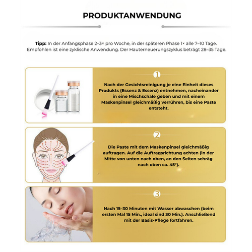 Koreanische Peptid-Enzym Gesichtsmaske – Hexapeptid-8, 5× – Kosmetik bei Handelskontor