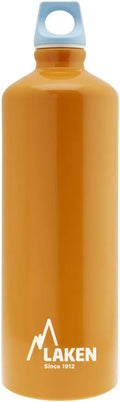 Futura Aluminium-Trinkflasche 1 l, Orange mit blauem Verschluss