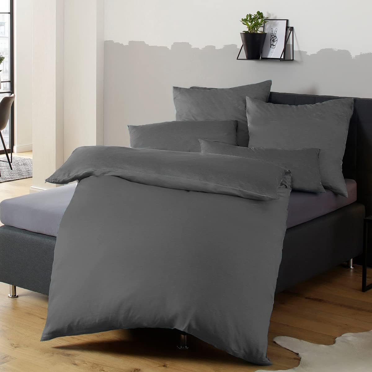 Utopia Bedding Bettwäsche-Set 90x190 Grau