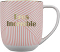 DRAEGER PARIS Keramiktasse 320 ml – geometrisches Design Blau/Rosa | Geprüfte B-Ware