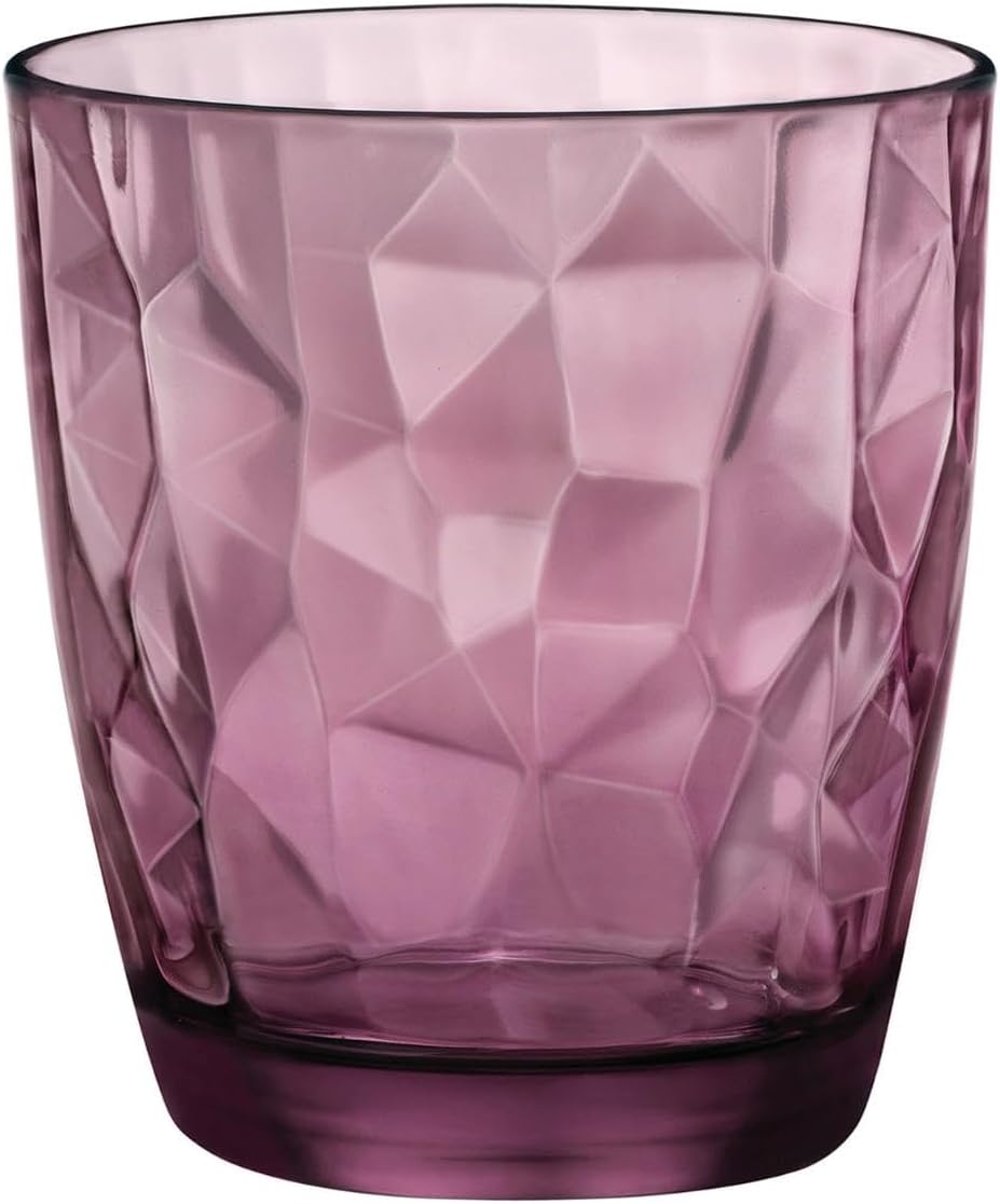 Bormioli Rocco Diamond Trinkglas 305 ml – Violett, spülmaschinengeeignet | Geprüfte B-Ware