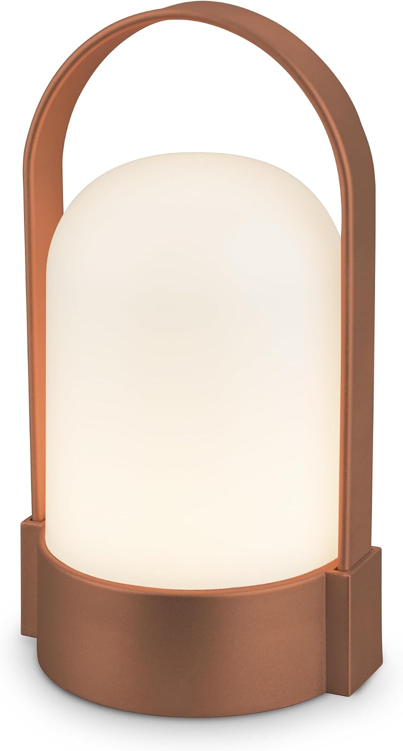 BRILONER - LED Tischlampe kabellos IP44 mit Touch, dimmbar in Stufen, USB-C, Akku tauschbar | Geprüfte B-Ware