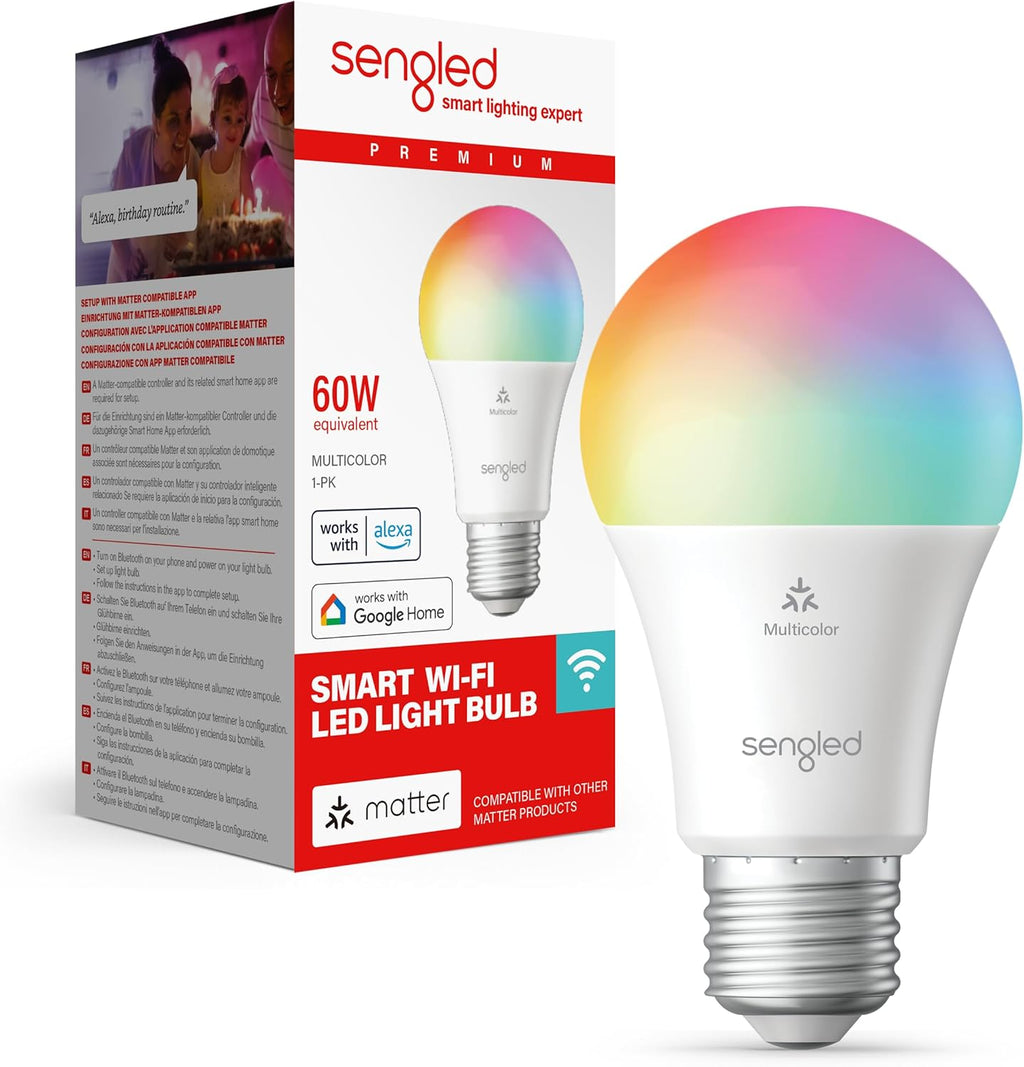 Sengled Matter Smart-LED E27, 800 lm – RGB, Alexa und WLAN | Geprüfte B-Ware