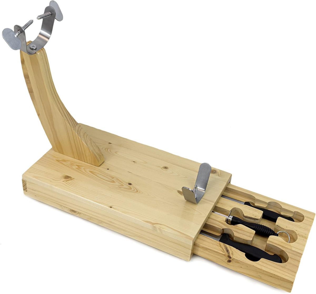 Fackelmann Schinkenhalter-Set mit Schublade und Messern | Geprüfte B-Ware