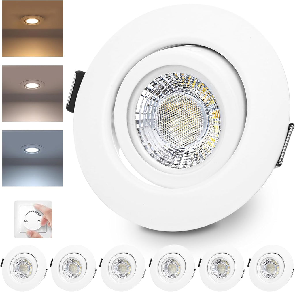 LED-Einbaustrahler 6W 600lm 2700K 6er-Set