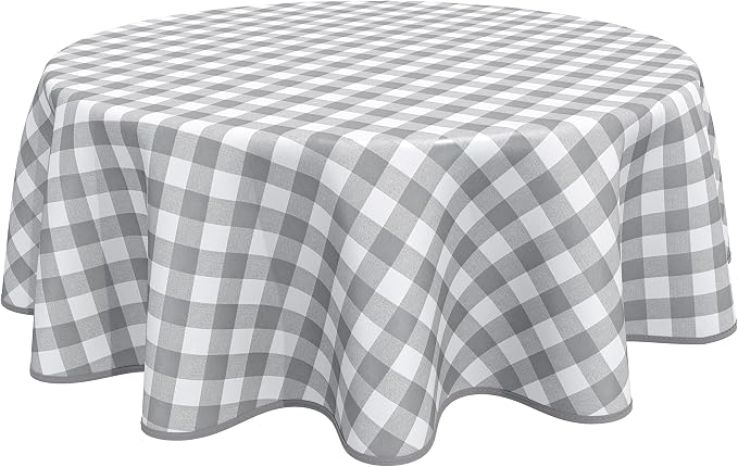 Martina Home Wachstuchtischdecke Vichy – Grau, rund