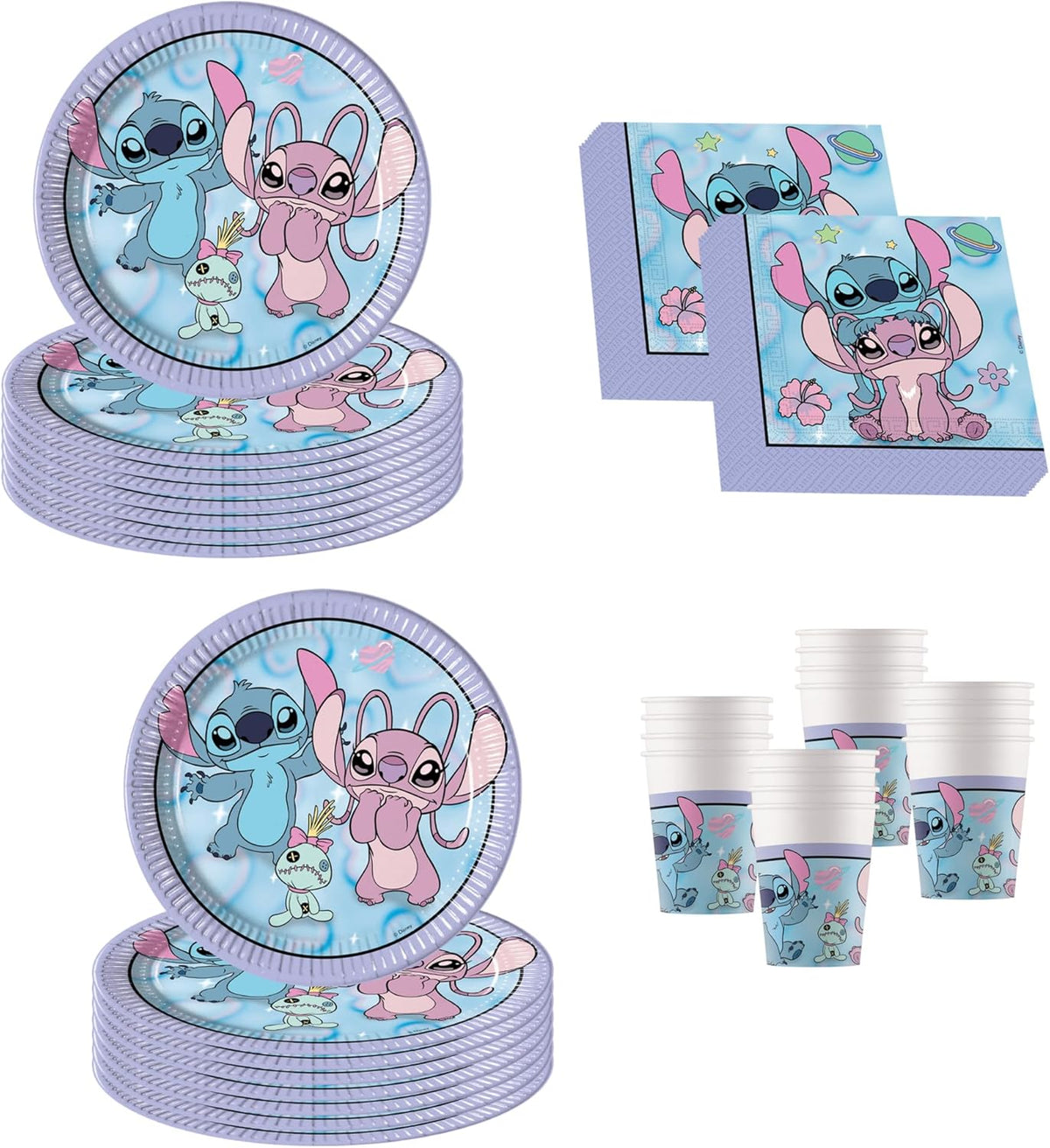 Procos Stitch Angel Partygeschirr 52-teilig