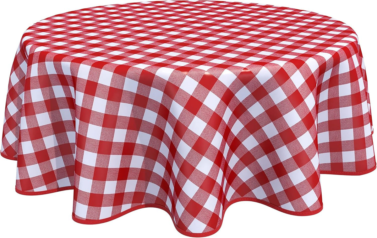 Martina Home Wachstuchtischdecke Vichy – Rot, rund