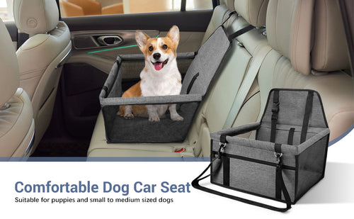 CIMOYBAI Hunde-Autositz Größe L – faltbar, Schwarz | Geprüfte B-Ware