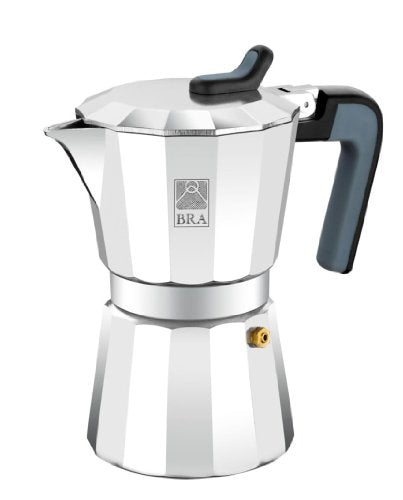 BRA Deluxe Espressokocher Aluminium, 12 Tassen