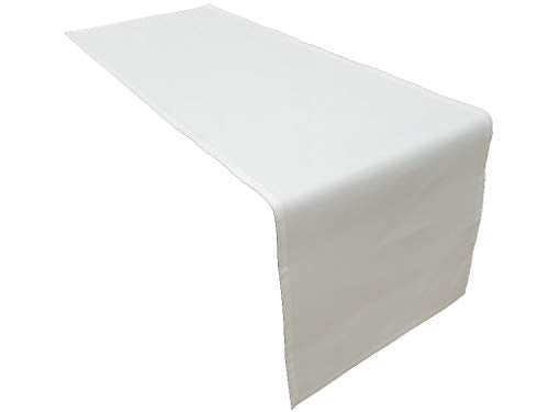 Lemos Home Tischlaeufer aus Baumwolle, Weiss