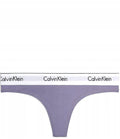 Calvin Klein Damen Tanga S – Violett, Logo-Bund (CK92-0Z8A4A)