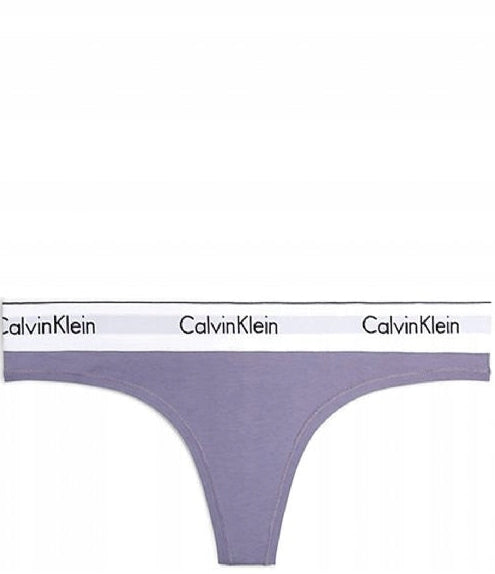 Calvin Klein Damen Tanga S – Violett, Logo-Bund (CK92-0Z8A4A)