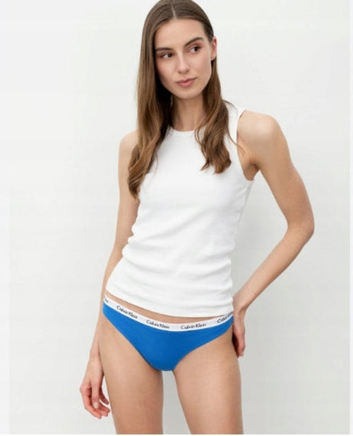 Calvin Klein Damen Slip S – Blau, Logo-Bund (CK91-0Z8A6J)