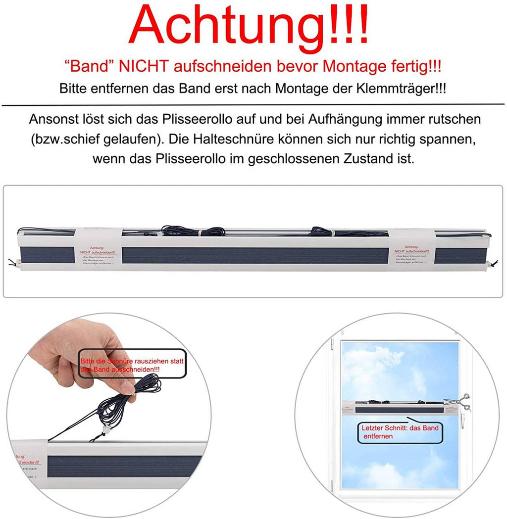 WOLTU Doppelplissee „Day & Night“ ohne Bohren – Waben, blau/weiß – Sonnenschutz & Sichtschutz bei Handelskontor