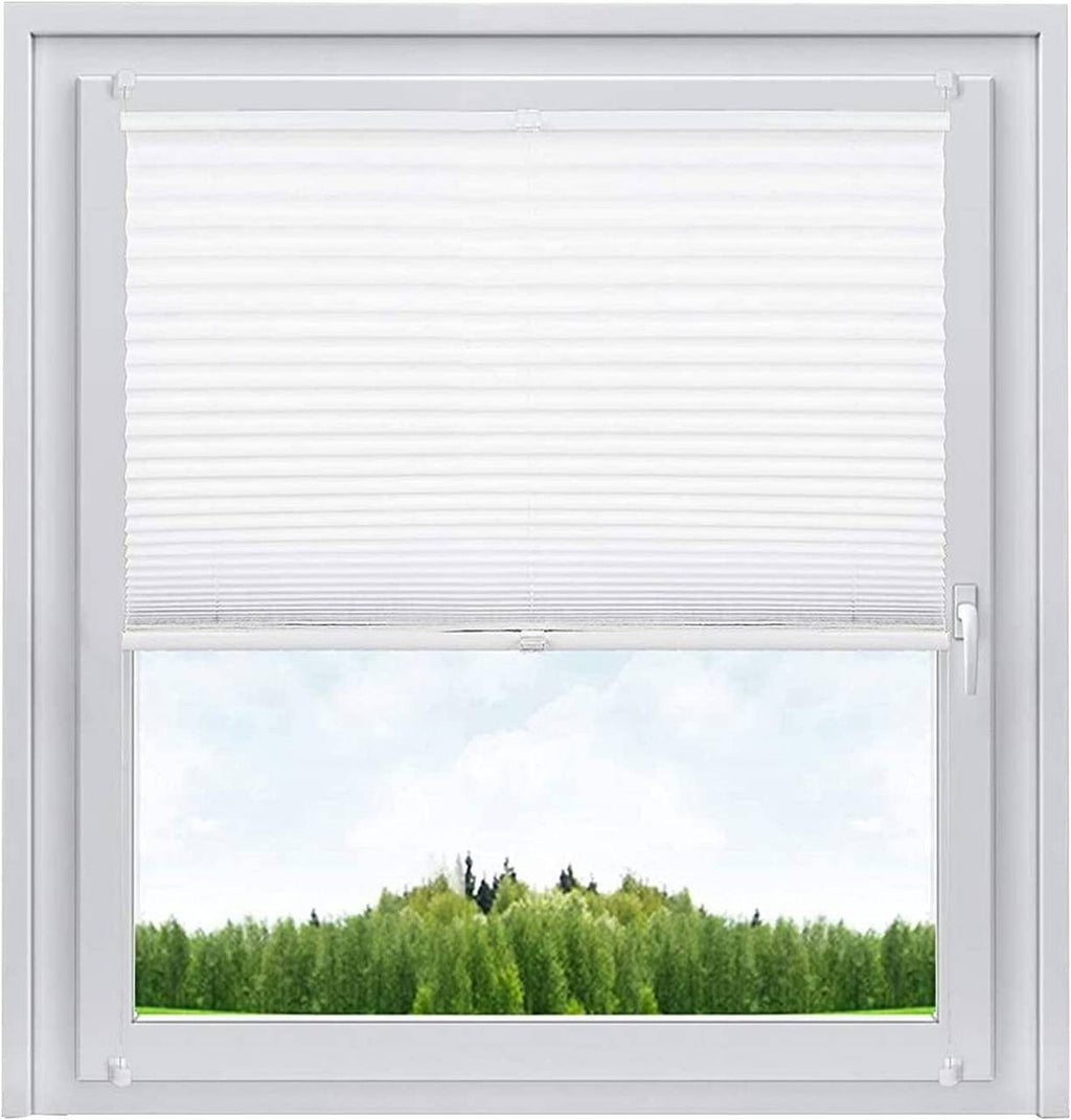 woltu plissee klemmfix weiß crushed – front am fenster
