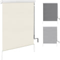 woltu senkrechtmarkise beige – mit kassette und handkurbel