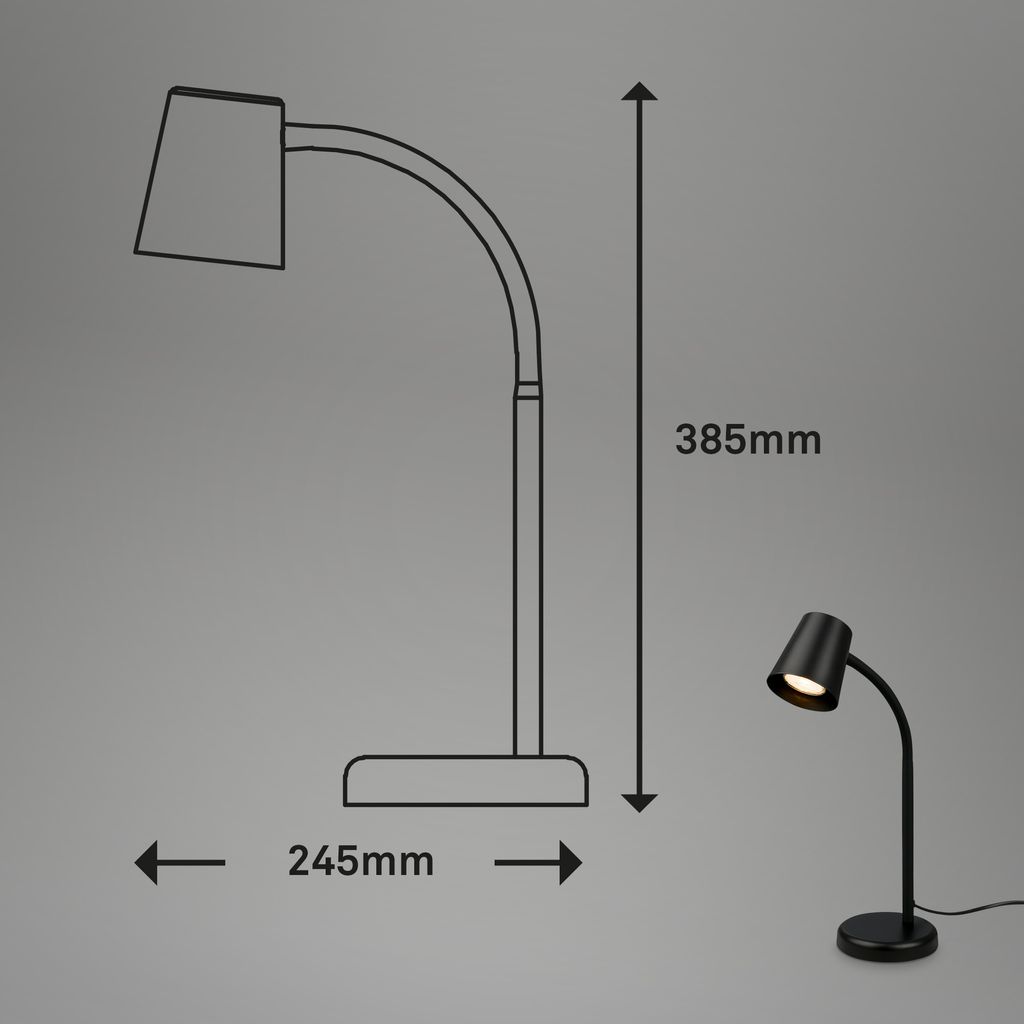 BRILONER Schreibtischlampe GU10 Schwarz