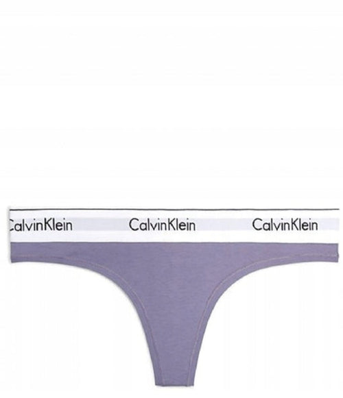 calvin klein tanga violett größe s – frontansicht mit logo-bund