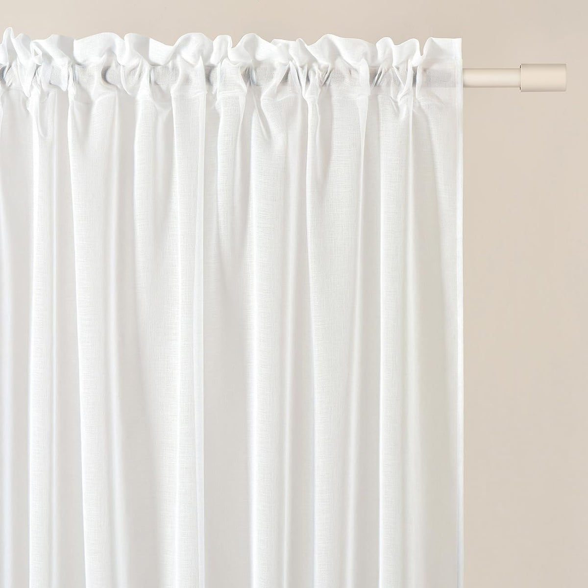 ROOM99 Novelia Gardine 200 × 250 cm – transparent, Weiß | Geprüfte B-Ware