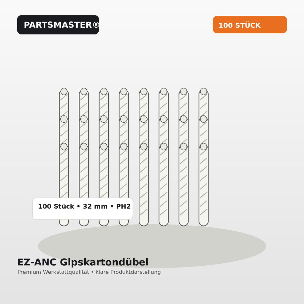 PARTSMASTER EZ-ANC Gipskartondübel 100 Stück Premium Hero Bild