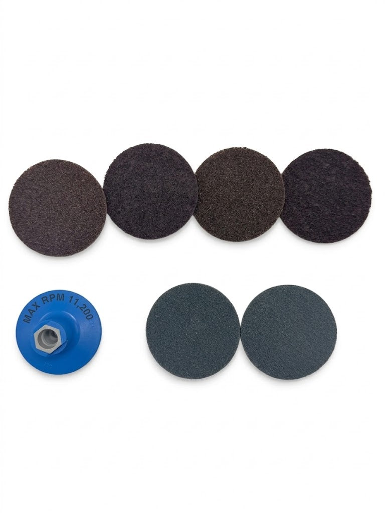 Trust-X Surface Preparation Disc Kit, sechs Vliesscheiben in Coarse, Medium und Fine plus Stützteller